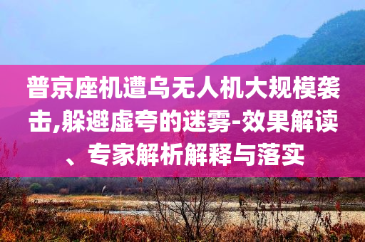 普京座機遭烏無人機大規模襲擊,躲避虛夸的迷霧-效果解讀、專家解析解釋與落實