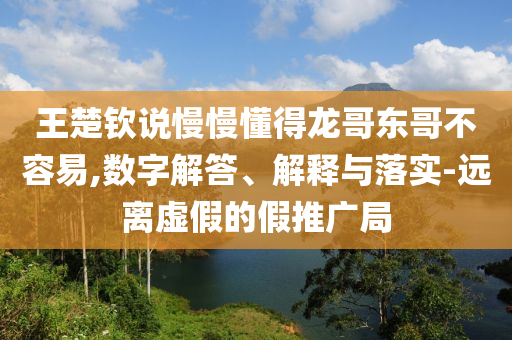 王楚欽說慢慢懂得龍哥東哥不容易,數字解答、解釋與落實-遠離虛假的假推廣局