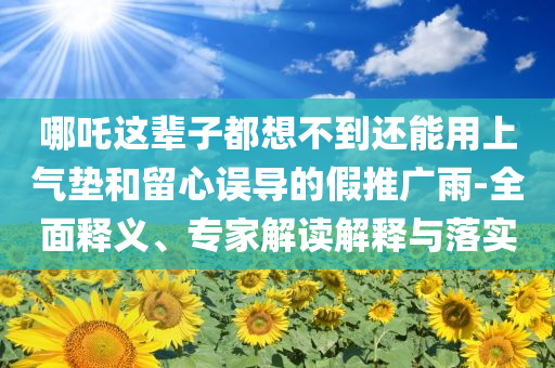 哪吒這輩子都想不到還能用上氣墊和留心誤導的假推廣雨-全面釋義、專家解讀解釋與落實