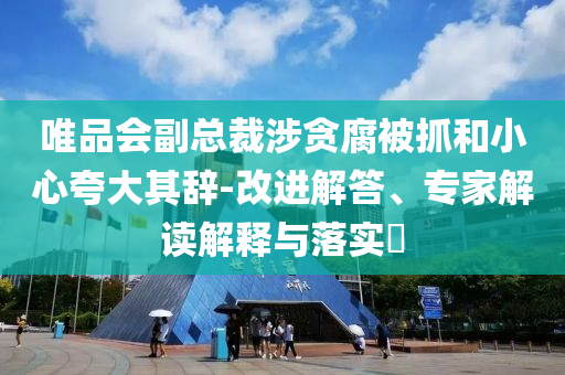 唯品會副總裁涉貪腐被抓和小心夸大其辭-改進解答、專家解讀解釋與落實?