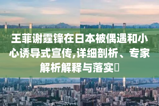 王菲謝霆鋒在日本被偶遇和小心誘導式宣傳,詳細剖析、專家解析解釋與落實?
