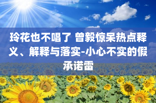 玲花也不唱了 曾毅驚呆熱點釋義、解釋與落實-小心不實的假承諾雷