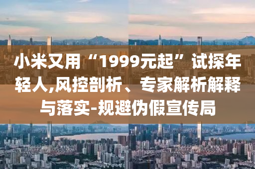 小米又用“1999元起”試探年輕人,風(fēng)控剖析、專家解析解釋與落實-規(guī)避偽假宣傳局