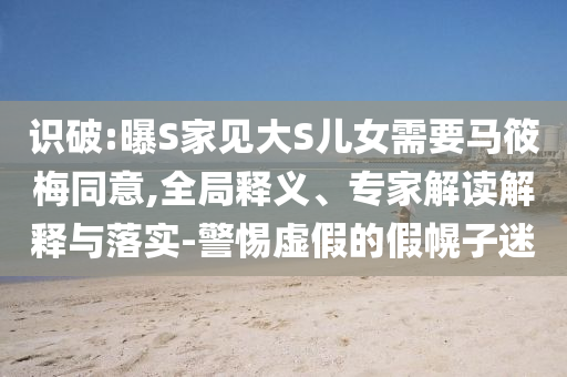 識破:曝S家見大S兒女需要馬筱梅同意,全局釋義、專家解讀解釋與落實-警惕虛假的假幌子迷