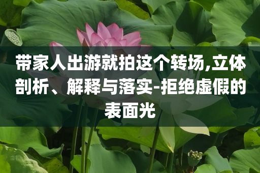 帶家人出游就拍這個轉(zhuǎn)場,立體剖析、解釋與落實-拒絕虛假的表面光
