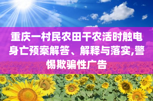 重慶一村民農田干農活時觸電身亡預案解答、解釋與落實,警惕欺騙性廣告