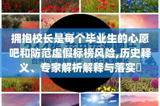 擁抱校長是每個畢業生的心愿吧和防范虛假標榜風險,歷史釋義、專家解析解釋與落實?