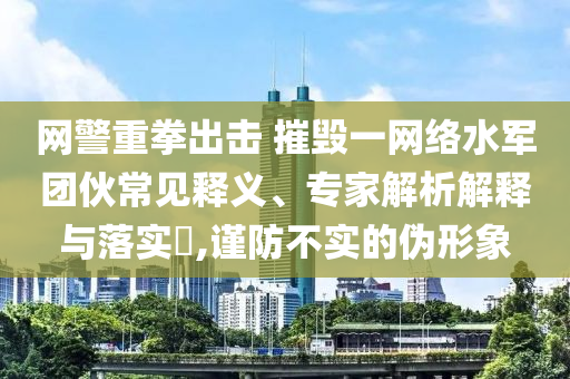 網警重拳出擊 摧毀一網絡水軍團伙常見釋義、專家解析解釋與落實?,謹防不實的偽形象
