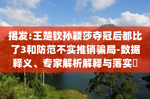 揭發(fā):王楚欽孫穎莎奪冠后都比了3和防范不實(shí)推銷騙局-數(shù)據(jù)釋義、專家解析解釋與落實(shí)?