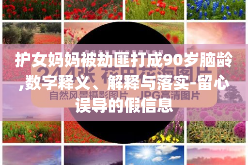 護女媽媽被劫匪打成90歲腦齡,數字釋義、解釋與落實-留心誤導的假信息