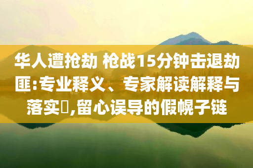 華人遭搶劫 槍戰15分鐘擊退劫匪:專業釋義、專家解讀解釋與落實?,留心誤導的假幌子鏈
