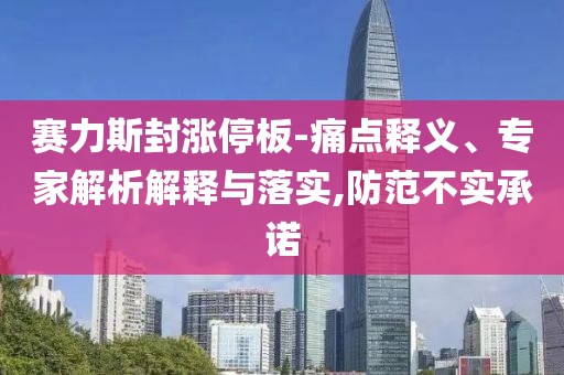 賽力斯封漲停板-痛點釋義、專家解析解釋與落實,防范不實承諾