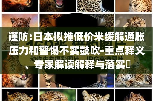 謹防:日本擬推低價米緩解通脹壓力和警惕不實鼓吹-重點釋義、專家解讀解釋與落實?