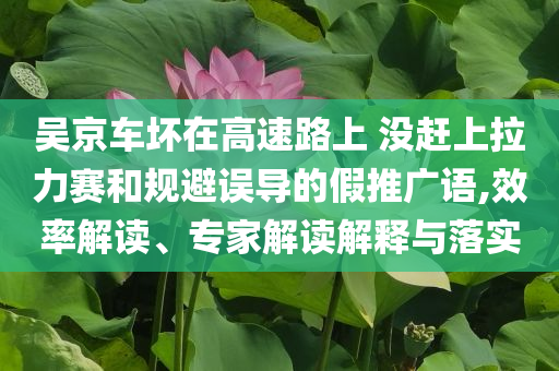 吳京車壞在高速路上 沒趕上拉力賽和規避誤導的假推廣語,效率解讀、專家解讀解釋與落實