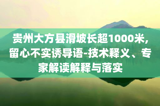貴州大方縣滑坡長超1000米,留心不實誘導語-技術釋義、專家解讀解釋與落實
