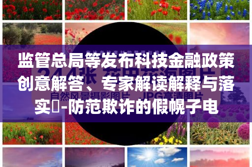 監管總局等發布科技金融政策創意解答、專家解讀解釋與落實?-防范欺詐的假幌子電