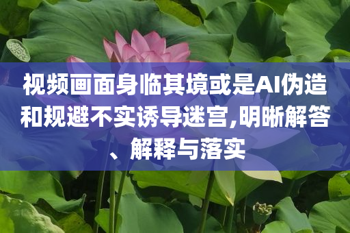 視頻畫面身臨其境或是AI偽造和規(guī)避不實(shí)誘導(dǎo)迷宮,明晰解答、解釋與落實(shí)
