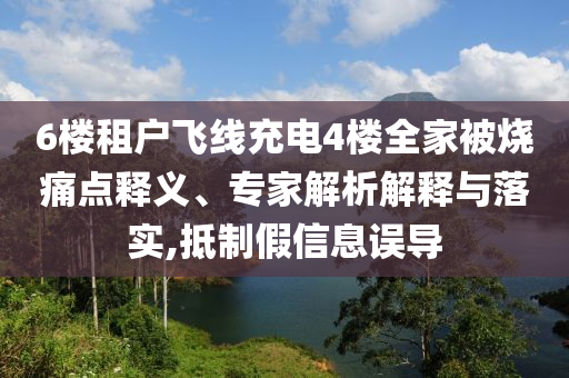6樓租戶飛線充電4樓全家被燒痛點釋義、專家解析解釋與落實,抵制假信息誤導