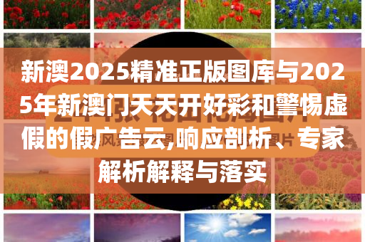 新澳2025精準正版圖庫與2025年新澳門天天開好彩和警惕虛假的假廣告云,響應剖析、專家解析解釋與落實