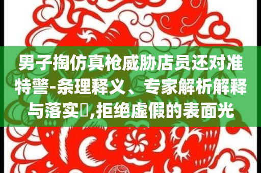 男子掏仿真槍威脅店員還對準特警-條理釋義、專家解析解釋與落實?,拒絕虛假的表面光
