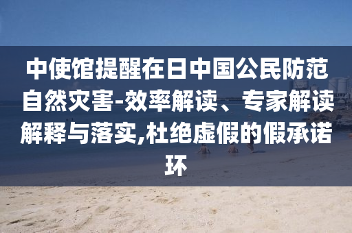中使館提醒在日中國公民防范自然災(zāi)害-效率解讀、專家解讀解釋與落實,杜絕虛假的假承諾環(huán)