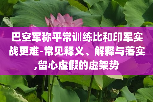 巴空軍稱平常訓(xùn)練比和印軍實(shí)戰(zhàn)更難-常見釋義、解釋與落實(shí),留心虛假的虛架勢(shì)