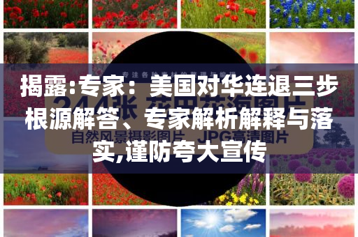 揭露:專家：美國對華連退三步根源解答、專家解析解釋與落實,謹防夸大宣傳