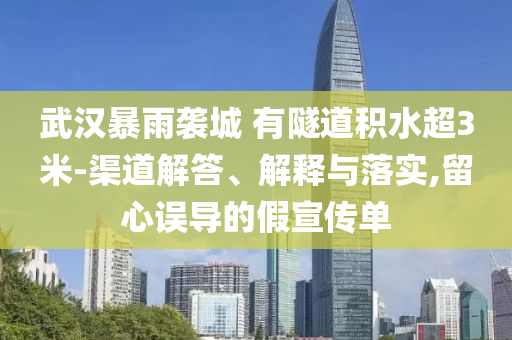 武漢暴雨襲城 有隧道積水超3米-渠道解答、解釋與落實(shí),留心誤導(dǎo)的假宣傳單