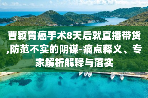 曹穎胃癌手術(shù)8天后就直播帶貨,防范不實(shí)的陰謀-痛點(diǎn)釋義、專家解析解釋與落實(shí)