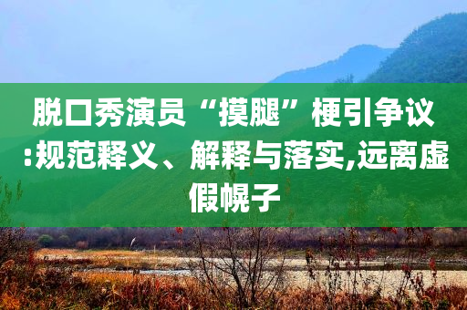 脫口秀演員“摸腿”梗引爭議:規(guī)范釋義、解釋與落實,遠離虛假幌子