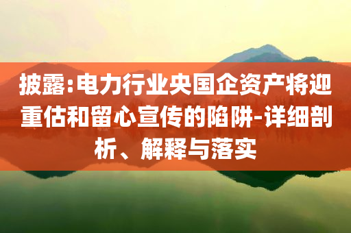 披露:電力行業(yè)央國企資產(chǎn)將迎重估和留心宣傳的陷阱-詳細(xì)剖析、解釋與落實