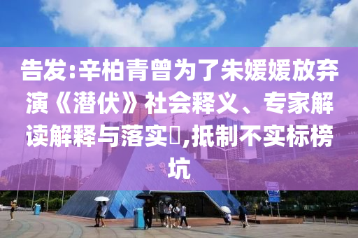 告發(fā):辛柏青曾為了朱媛媛放棄演《潛伏》社會(huì)釋義、專家解讀解釋與落實(shí)?,抵制不實(shí)標(biāo)榜坑