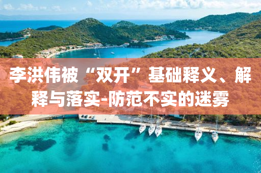 李洪偉被“雙開”基礎釋義、解釋與落實-防范不實的迷霧