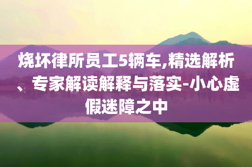 燒壞律所員工5輛車,精選解析、專家解讀解釋與落實-小心虛假迷障之中