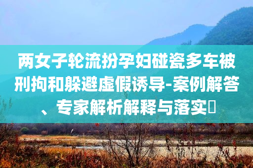 兩女子輪流扮孕婦碰瓷多車被刑拘和躲避虛假誘導-案例解答、專家解析解釋與落實?