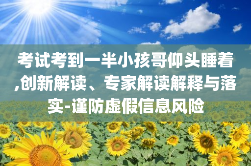 考試考到一半小孩哥仰頭睡著,創(chuàng)新解讀、專家解讀解釋與落實(shí)-謹(jǐn)防虛假信息風(fēng)險(xiǎn)