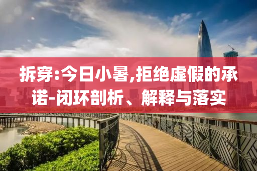 拆穿:今日小暑,拒絕虛假的承諾-閉環剖析、解釋與落實