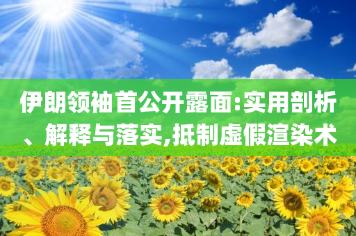伊朗領袖首公開露面:實用剖析、解釋與落實,抵制虛假渲染術