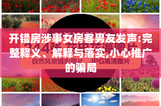 開錯房涉事女房客男友發聲:完整釋義、解釋與落實,小心推廣的騙局