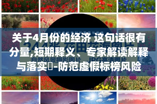關于4月份的經濟 這句話很有分量,短期釋義、專家解讀解釋與落實?-防范虛假標榜風險