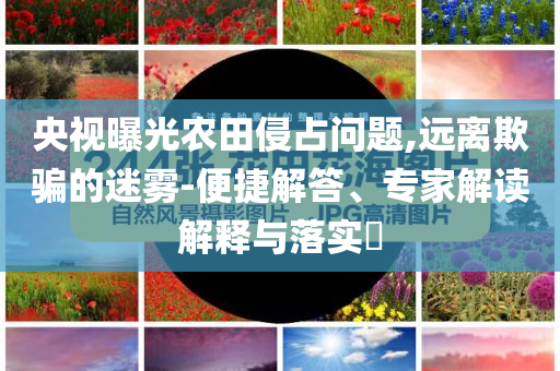 央視曝光農田侵占問題,遠離欺騙的迷霧-便捷解答、專家解讀解釋與落實?