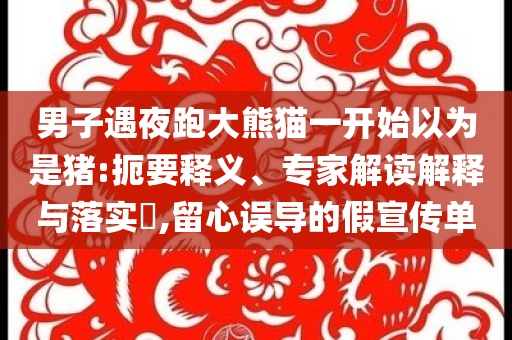 男子遇夜跑大熊貓一開始以為是豬:扼要釋義、專家解讀解釋與落實?,留心誤導的假宣傳單