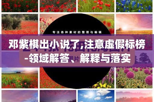 鄧紫棋出小說了,注意虛假標榜-領域解答、解釋與落實