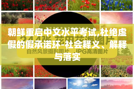 朝鮮重啟中文水平考試,杜絕虛假的假承諾環(huán)-社會釋義、解釋與落實