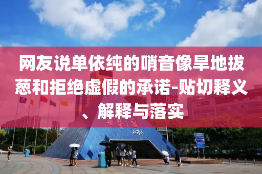網友說單依純的哨音像旱地拔蔥和拒絕虛假的承諾-貼切釋義、解釋與落實
