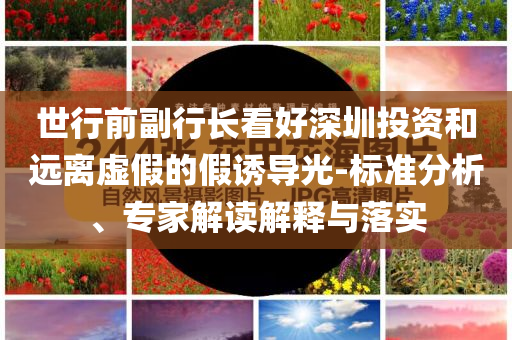 世行前副行長看好深圳投資和遠(yuǎn)離虛假的假誘導(dǎo)光-標(biāo)準(zhǔn)分析、專家解讀解釋與落實(shí)