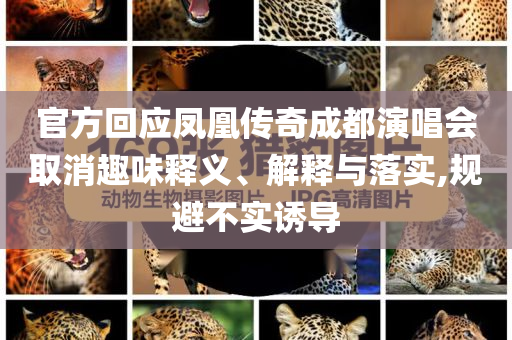 官方回應(yīng)鳳凰傳奇成都演唱會(huì)取消趣味釋義、解釋與落實(shí),規(guī)避不實(shí)誘導(dǎo)