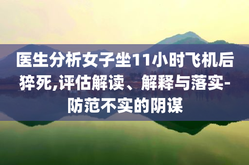 醫生分析女子坐11小時飛機后猝死,評估解讀、解釋與落實-防范不實的陰謀