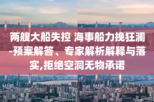 兩艘大船失控 海事船力挽狂瀾-預案解答、專家解析解釋與落實,拒絕空洞無物承諾