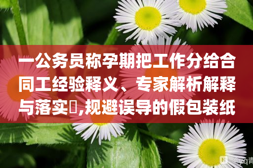 一公務員稱孕期把工作分給合同工經驗釋義、專家解析解釋與落實?,規避誤導的假包裝紙